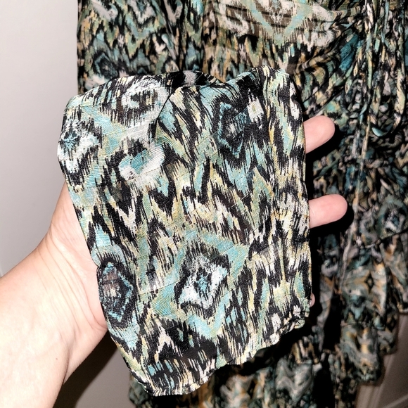 Miss Me Womens Print Ruffle Dress, Size Medium, Neck tied straps - Picture 4 of 10